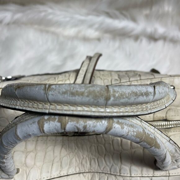 Coach Bleeker beige Croc Embossed Satchel Handbag 30449 - Picture 14 of 16